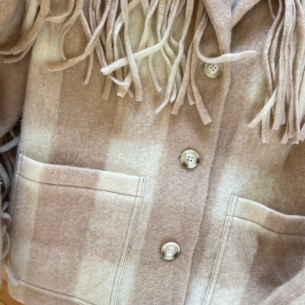 Divine Heritage Plaid Wool Fringe Jacket - Picture 5 of 6